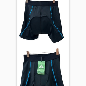 Urban outdoor men’s‎ cycling, shorts, padded, size small black, and blue (607)